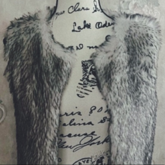 BB DAKOTA FUR THER ADO FAUX FOX FUR VEST - Picture 4 of 6